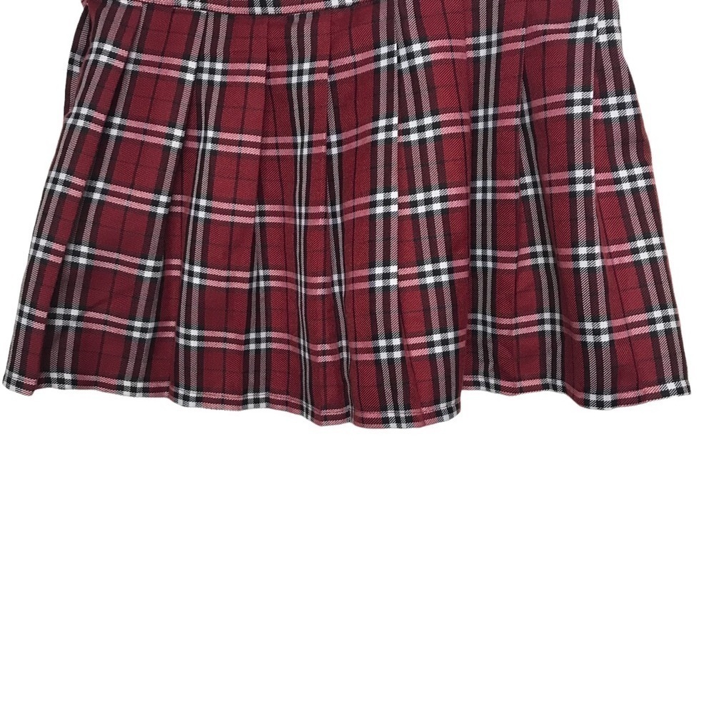 Spirit Halloween Red Plaid Pleated School Girl Mini Skirt Size Sm - Med - Picture 7 of 11